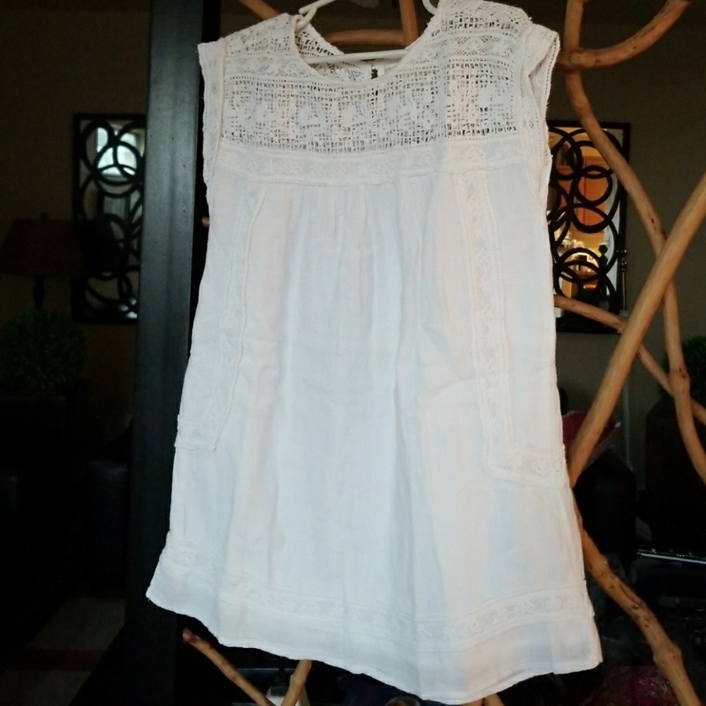 EUC Girl's Zara Lace White Dress sz 5-6